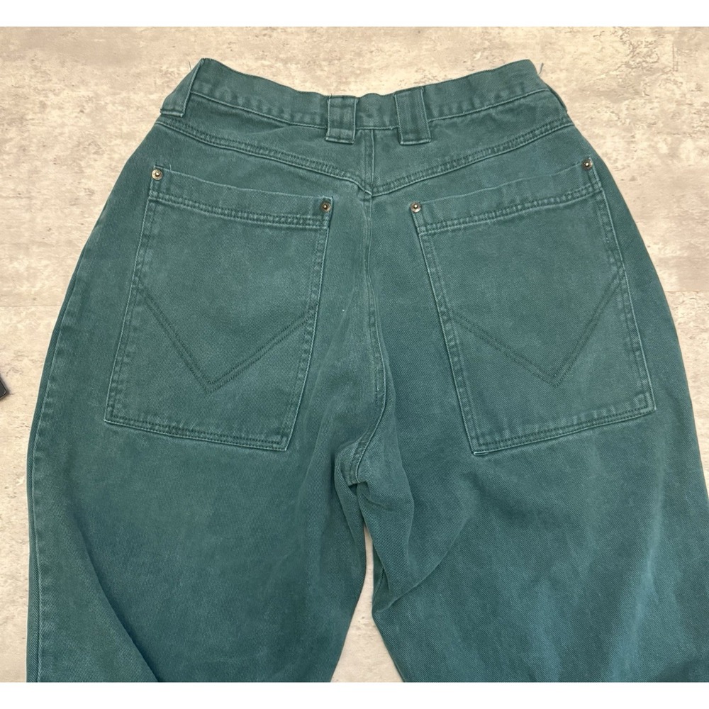 CODA Green Denim Jeans Mens Pleated High Rise Relaxed Tapered Vintage 30x30 - Picture 8 of 8